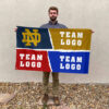 Fighting Irish vs Custom Team House Divided Flag, Custom Rivalry Flag
