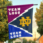 Fighting Irish vs Custom Team House Divided Flag, Custom Split Flag