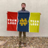 Fighting Irish vs Custom Team House Divided Flag, Custom Team Flag