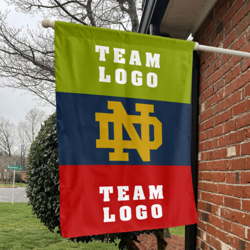 Fighting Irish vs Custom Team House Divided Flag, Custom Two Team Flag Fighting Irish vs Custom Team House Divided Flag, Custom Two Team Flag