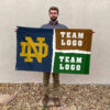 Fighting Irish vs Custom Team House Divided Flag, NCAA College Flag
