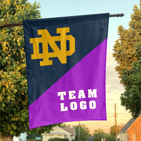 Fighting Irish vs Custom Team House Divided Flag, NCAA College Rivalry Flag
