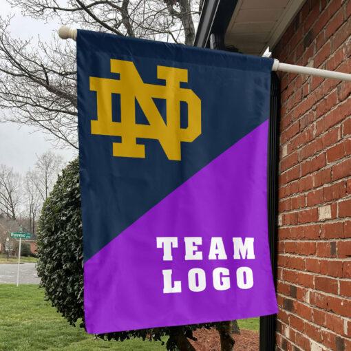 Fighting Irish vs Custom Team House Divided Flag, NCAA College Rivalry Flag