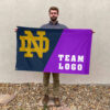 Fighting Irish vs Custom Team House Divided Flag, NCAA College Rivalry Flag