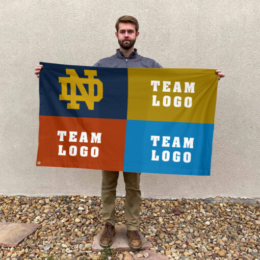 Fighting Irish vs Custom Team House Divided Flag, NCAA Custom Flag