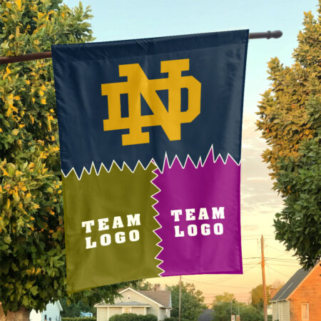 Fighting Irish vs Custom Team House Divided Flag, NCAA Game Day Flag