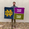 Fighting Irish vs Custom Team House Divided Flag, NCAA Game Day Flag