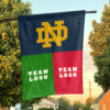 Fighting Irish vs Custom Team House Divided Flag, NCAA House Flag