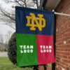 Fighting Irish vs Custom Team House Divided Flag, NCAA House Flag