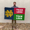 Fighting Irish vs Custom Team House Divided Flag, NCAA House Flag