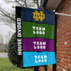 Fighting Irish vs Custom Team House Divided Flag, NCAA Rival Flag