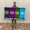 Fighting Irish vs Custom Team House Divided Flag, NCAA Rival Flag