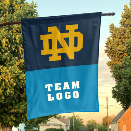 Fighting Irish vs Custom Team House Divided Flag, NCAA Rivalry Flag