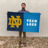 Fighting Irish vs Custom Team House Divided Flag, NCAA Rivalry Flag