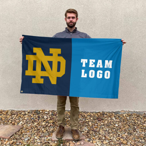 Fighting Irish vs Custom Team House Divided Flag, NCAA Rivalry Flag