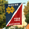 Fighting Irish vs Custom Team House Divided Flag, NCAA Spirit Flag