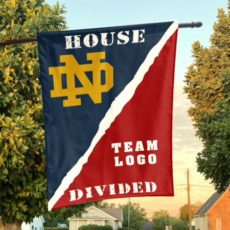 Fighting Irish vs Custom Team House Divided Flag, NCAA Spirit Flag
