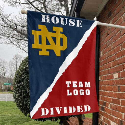 Fighting Irish vs Custom Team House Divided Flag, NCAA Spirit Flag