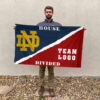 Fighting Irish vs Custom Team House Divided Flag, NCAA Spirit Flag