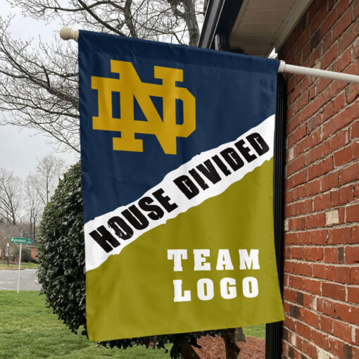 Fighting Irish vs Custom Team House Divided Flag, NCAA Split Flag