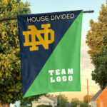 Fighting Irish vs Custom Team House Divided Flag, NCAA Team Flag