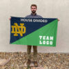 Fighting Irish vs Custom Team House Divided Flag, NCAA Team Flag