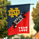 Fighting Irish vs Custom Team House Divided Flag, NCAA Two Team Flag
