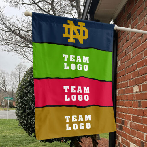 Fighting Irish vs Custom Team House Divided Flag, Personalized College Flag Fighting Irish vs Custom Team House Divided Flag, Personalized College Flag