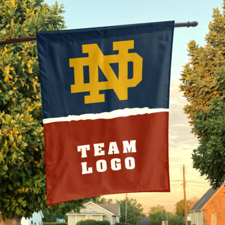 Fighting Irish vs Custom Team House Divided Flag, Personalized Game Day Flag