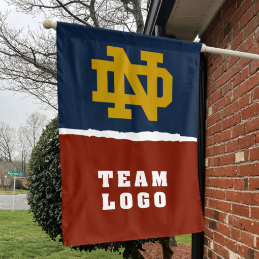 Fighting Irish vs Custom Team House Divided Flag, Personalized Game Day Flag