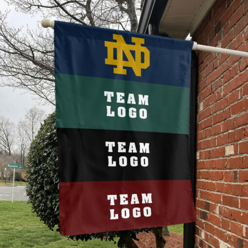 Fighting Irish vs Custom Team House Divided Flag, Personalized House Flag
