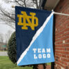 Fighting Irish vs Custom Team House Divided Flag, Personalized NCAA Flag