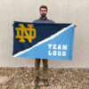 Fighting Irish vs Custom Team House Divided Flag, Personalized NCAA Flag