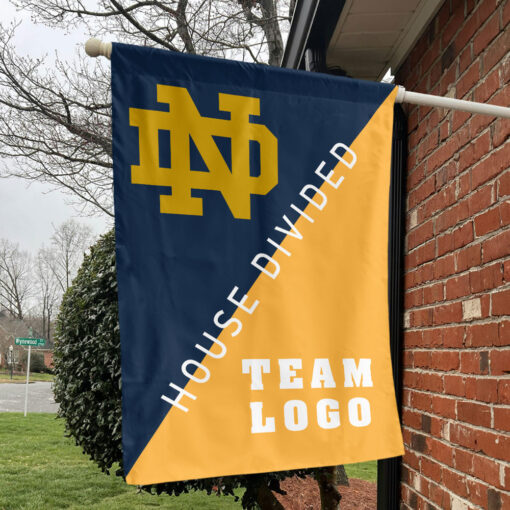 Fighting Irish vs Custom Team House Divided Flag, Personalized Rival Flag