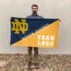 Fighting Irish vs Custom Team House Divided Flag, Personalized Rival Flag