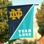Fighting Irish vs Custom Team House Divided Flag, Personalized Spirit Flag