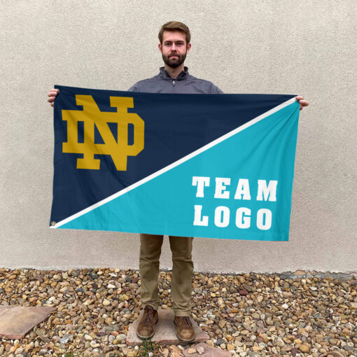 Fighting Irish vs Custom Team House Divided Flag, Personalized Spirit Flag
