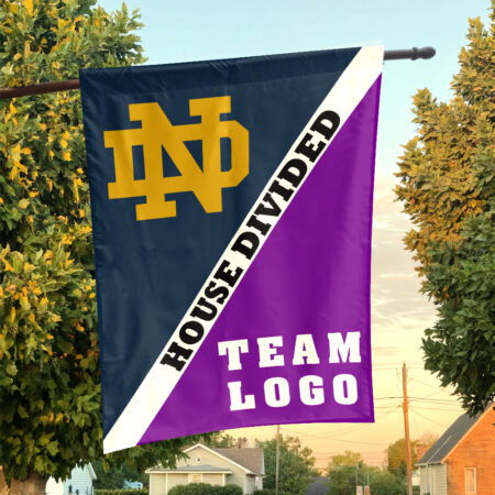 Fighting Irish vs Custom Team House Divided Flag, Personalized Split Flag