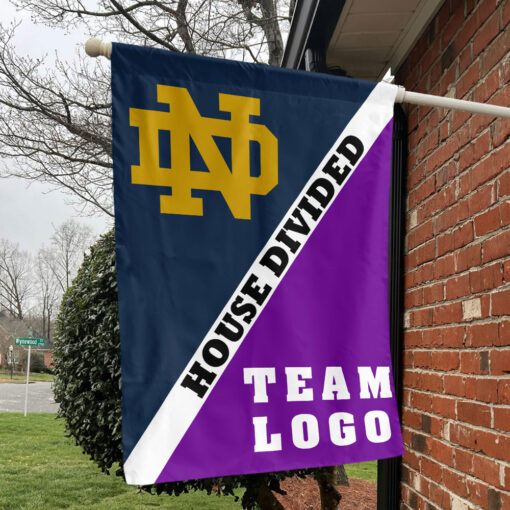 Fighting Irish vs Custom Team House Divided Flag, Personalized Split Flag