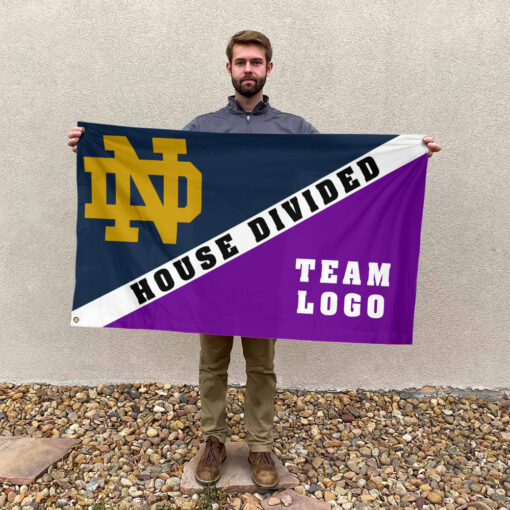 Fighting Irish vs Custom Team House Divided Flag, Personalized Split Flag