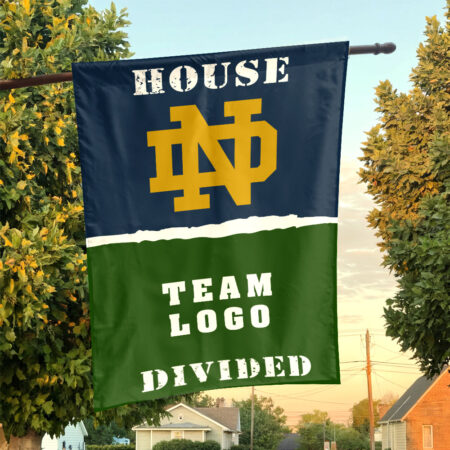 Fighting Irish vs Custom Team House Divided Flag, Personalized Team Flag
