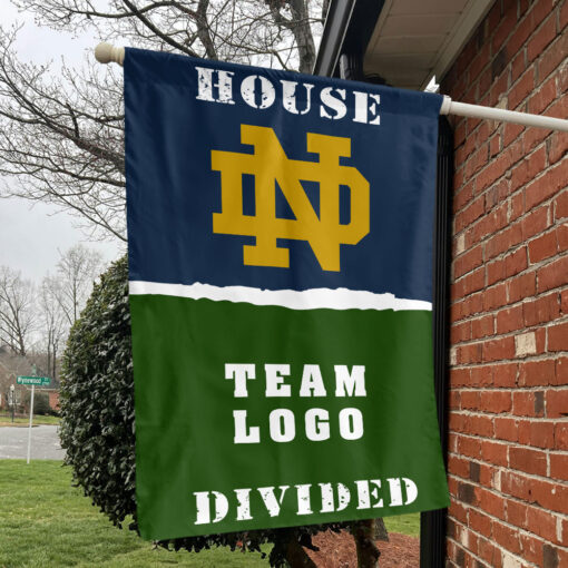 Fighting Irish vs Custom Team House Divided Flag, Personalized Team Flag