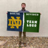 Fighting Irish vs Custom Team House Divided Flag, Personalized Team Flag