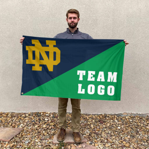 Fighting Irish vs Custom Team House Divided Flag, Personalized Two Team Flag