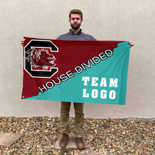 Gamecocks vs Custom Team House Divided Flag, College Custom Flag Gamecocks vs Custom Team House Divided Flag, College Custom Flag