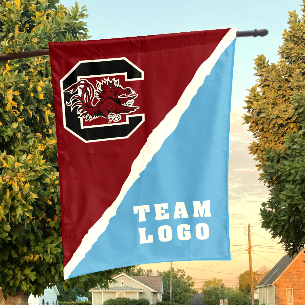 Gamecocks vs Custom Team House Divided Flag, Custom College Flag Gamecocks vs Custom Team House Divided Flag, Custom College Flag