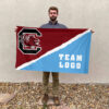 Gamecocks vs Custom Team House Divided Flag, Custom College Flag 2 Gamecocks vs Custom Team House Divided Flag, Custom College Flag