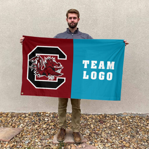 Gamecocks vs Custom Team House Divided Flag, Custom NCAA Flag Gamecocks vs Custom Team House Divided Flag, Custom NCAA Flag