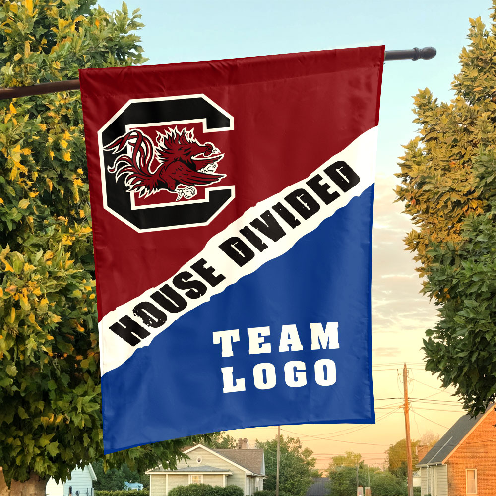 Gamecocks vs Custom Team House Divided Flag, Custom Rivalry Flag Gamecocks vs Custom Team House Divided Flag, Custom Rivalry Flag