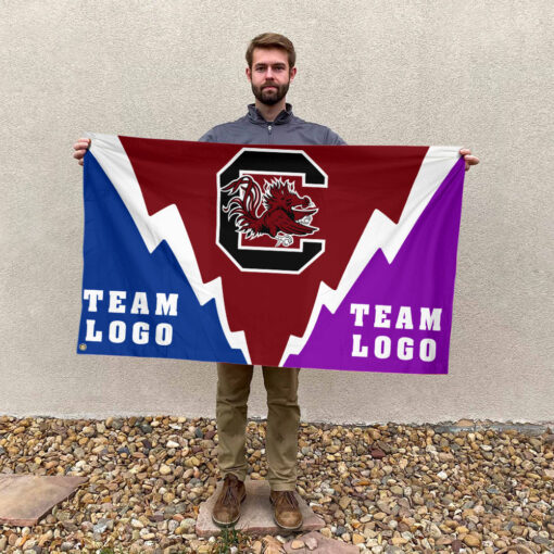 Gamecocks vs Custom Team House Divided Flag, Custom Spirit Flag Gamecocks vs Custom Team House Divided Flag, Custom Spirit Flag